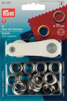 Prym Ösen und Scheiben Ø 11 mm silberfarbig 541370